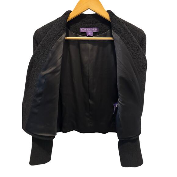 NWOT Ralph Lauren Purple Label Black Wool-Blend Blazer – Size 6 MadeInUSA Luxury - Picture 2 of 10